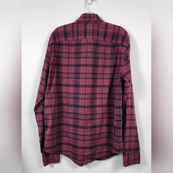 Abercrombie & Fitch Men's Red Plaid Button Front Shirt Standard Fit, sz LG - Picture 9 of 16